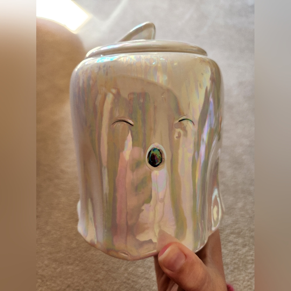 Halloween Ghost Irridescent Canister NWT